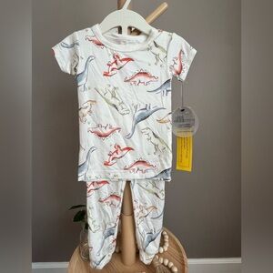 NWT Milkberry Toddler Boy Dinosaur Pajamas - White 18M